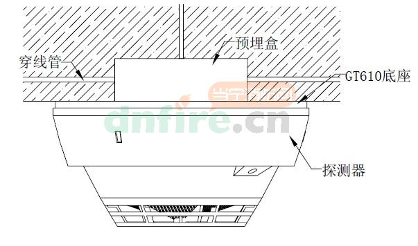 GT610非編碼探測(cè)器底座安裝示意圖