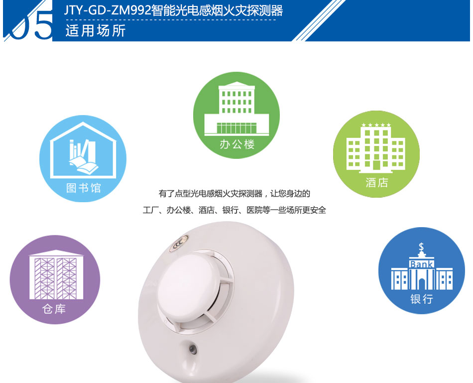 JTY-GD-ZM992智能光電感煙火災(zāi)探測(cè)器產(chǎn)品應(yīng)用場(chǎng)所