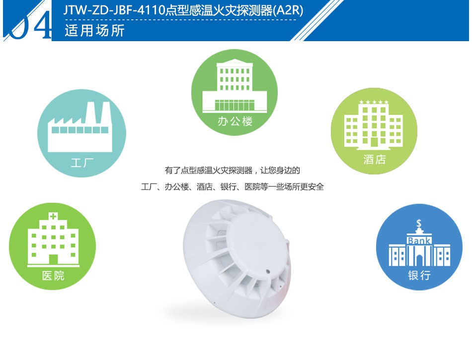 JTW-ZD-JBF-4110點(diǎn)型感溫火災(zāi)探測(cè)器(A2R)產(chǎn)品應(yīng)用場(chǎng)所