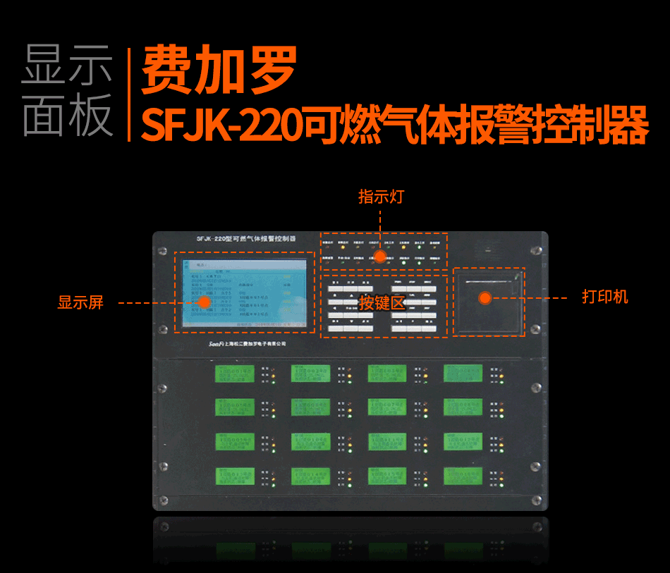 SFJK-220可燃?xì)怏w報(bào)警控制器顯示面板