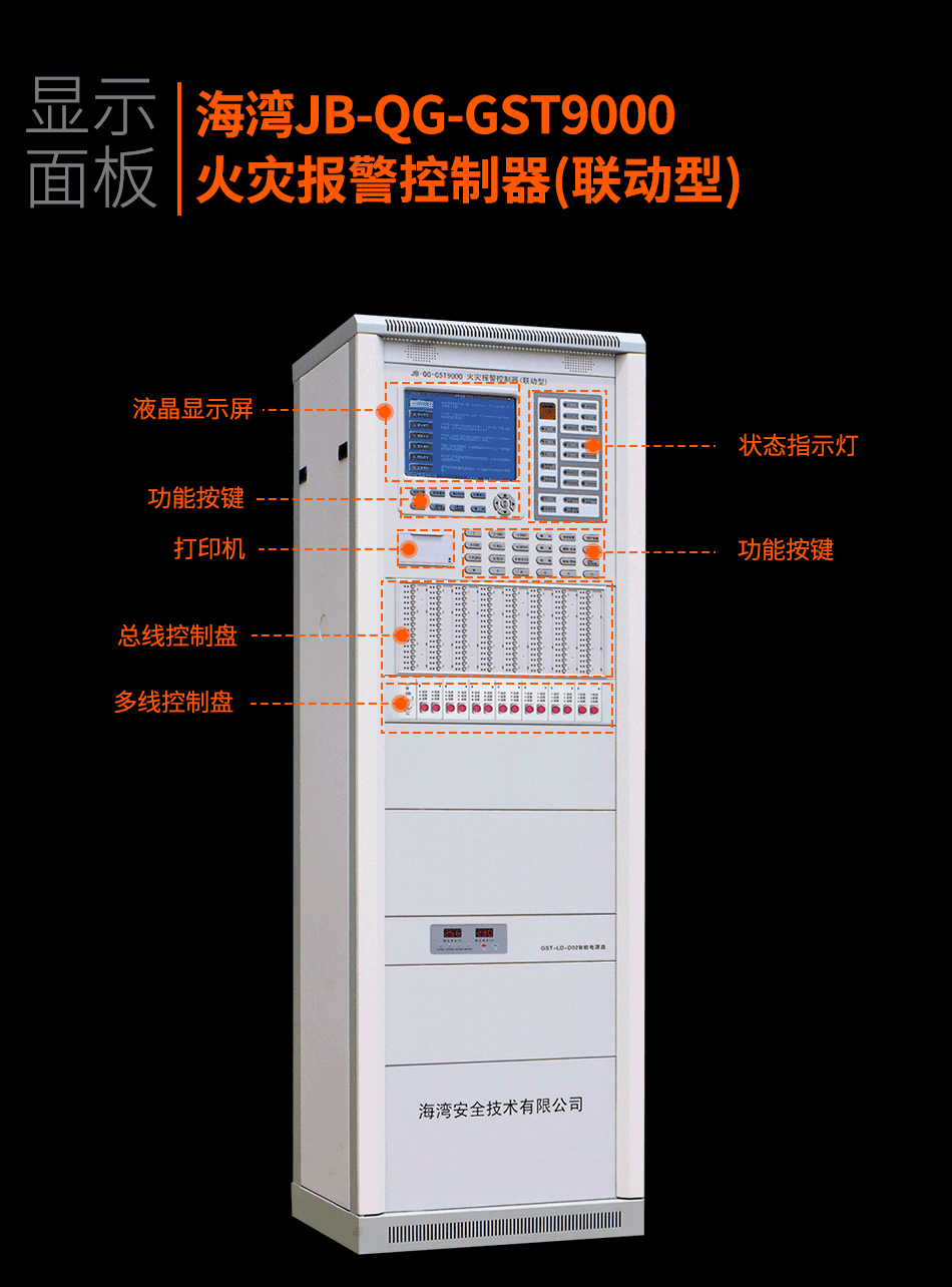 JB-QG-GST9000火災(zāi)報警控制器(聯(lián)動型)顯示面板