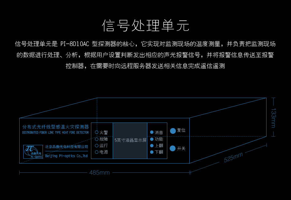 PI-8D10AC分布式光纖線型感溫火災探測器