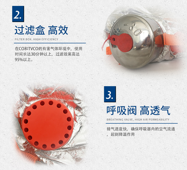 TZL30過濾式消防自救呼吸器優(yōu)勢