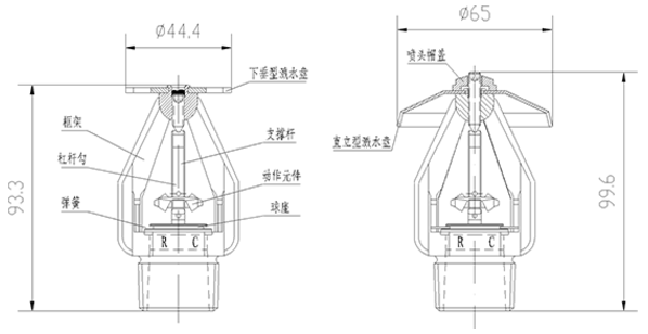 ESFR-363早期抑制快速響應(yīng)（ESFR）噴頭結(jié)構(gòu)圖