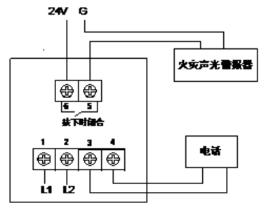J-SAP-JBF4121B-P手動(dòng)火災(zāi)報(bào)警按鈕（帶電話插孔）接線圖