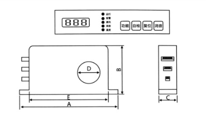 CM-FS/1H（互感器一體式）電氣火災監(jiān)控探測器外形及安裝尺寸