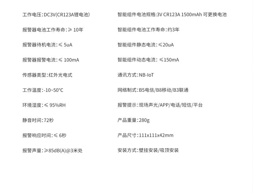 LZ-1956C-NB聯(lián)網(wǎng)煙霧探測器技術(shù)參數(shù)