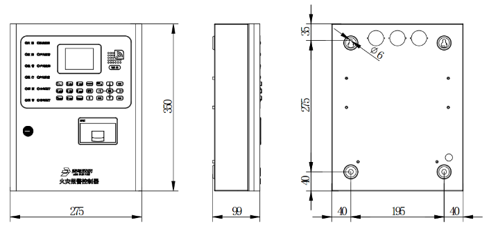 JB-QB-JBF5009火災(zāi)報(bào)警控制器外觀尺寸