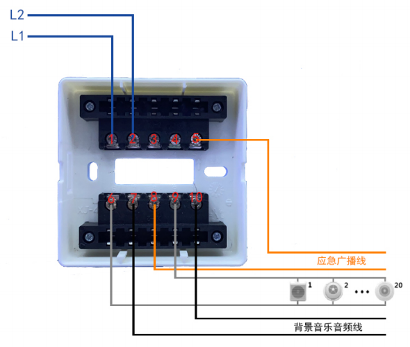 JF-M23久遠(yuǎn)消防廣播模塊接線(xiàn)圖