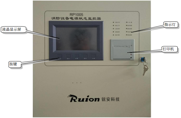 RP1005消防設(shè)備電源狀態(tài)監(jiān)控器外觀結(jié)構(gòu)圖