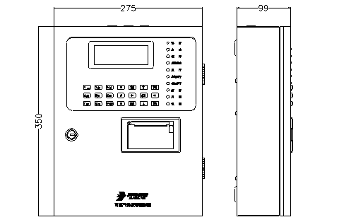 JB-QB-JBF-51S40可燃?xì)怏w報(bào)警控制器外形尺寸圖