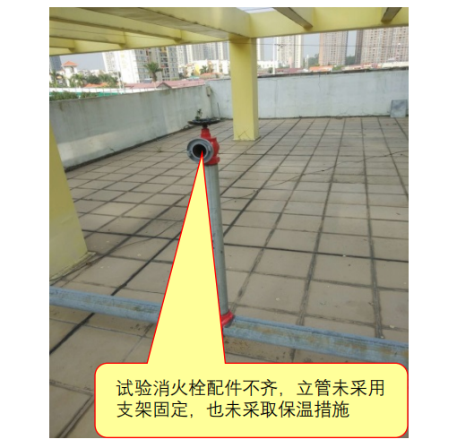 試驗(yàn)消火栓安裝不符合要求