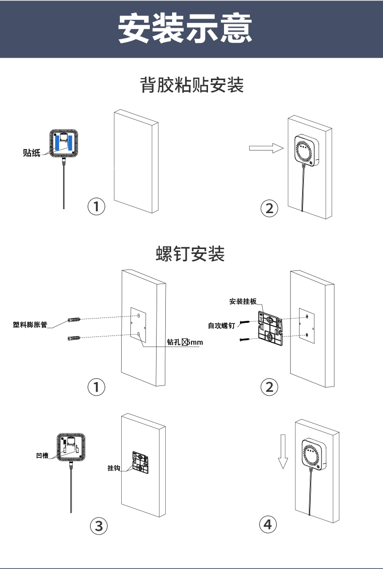 JT-DH-HY-GA4NA可燃?xì)怏w探測(cè)器安裝示意