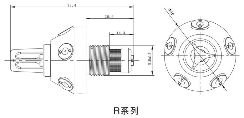 高壓細水霧閉式噴頭尺寸結構圖