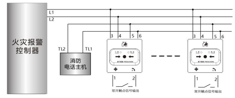 J-SAP-M-C62手動(dòng)火災(zāi)報(bào)警按鈕接線圖
