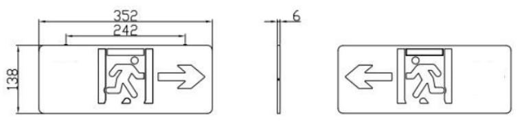 J-BLJC-2LREⅡ0.5W-12S4QA集中電源集中控制型消防應(yīng)急標(biāo)志燈具外形尺寸