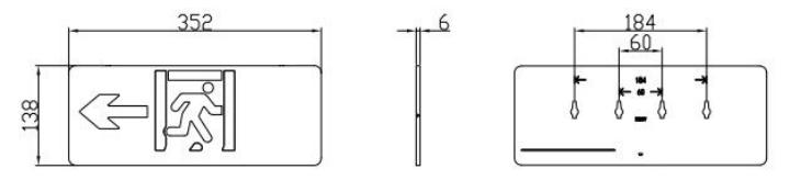 J-BLJC-1LEⅡ0.5W-12B5ZA集中電源集中控制型消防應(yīng)急標(biāo)志燈具外形尺寸