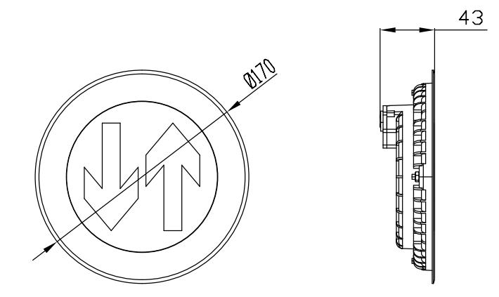 J-BLJC-1LREⅠ0.3W-11M5XA集中電源集中控制型消防應(yīng)急標(biāo)志燈具外形尺寸