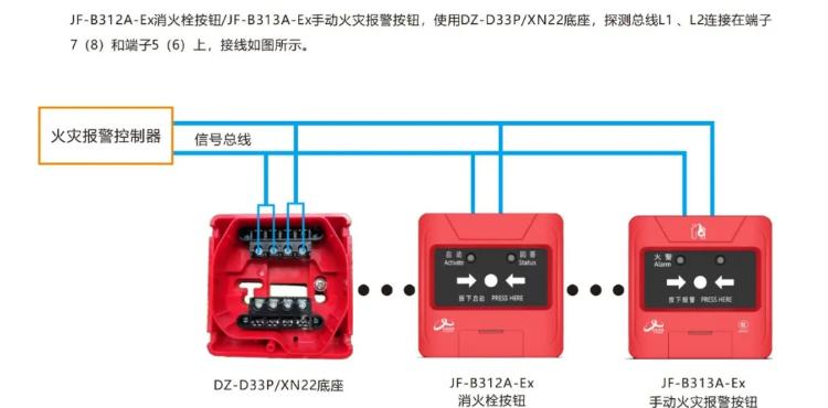 久遠(yuǎn)手報(bào)、消火栓按鈕接線圖
