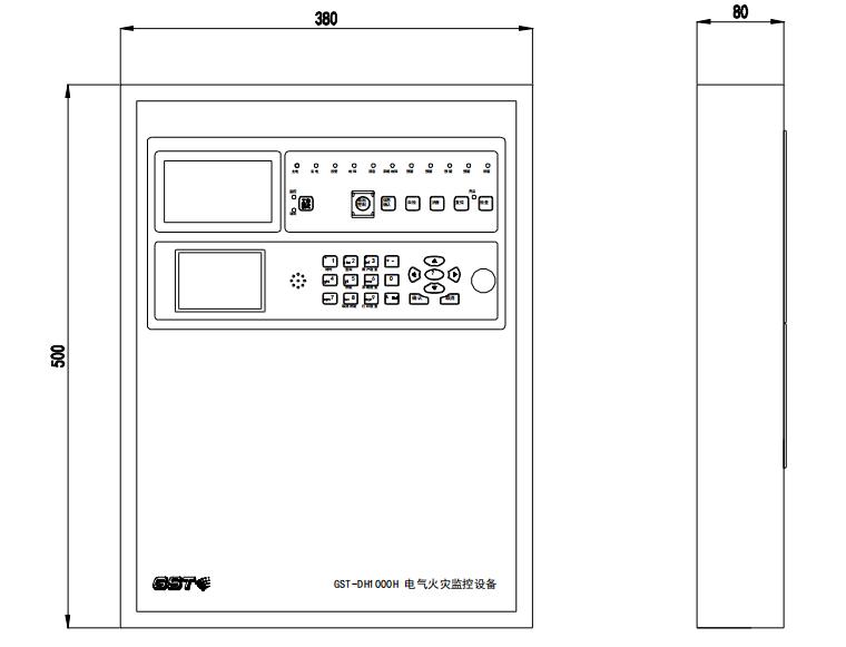 GST-DH1000H電氣火災(zāi)監(jiān)控設(shè)備外形尺寸