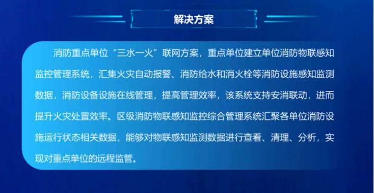 消防重點(diǎn)單位“三水一火”聯(lián)網(wǎng)解決方案