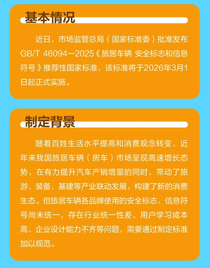 GB/T46094-2025《旅居車輛安全標(biāo)志和信息符號》基本情況和制定背景